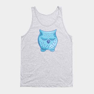 Cute sleeping blue owl Tank Top